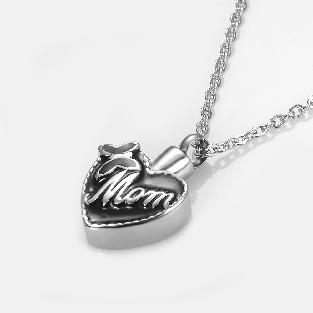 Heart Urn Mom Cremation Jewelry Urn Necklace for Ashes Memorial Keepsake Cremation Pendant
