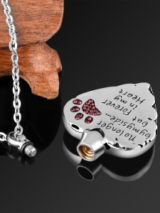 Stainless Steel Cremation Jewelry for Ashes for Dog Cat Waterproof Pet Memorial Urn Pendant Necklace for Ashes