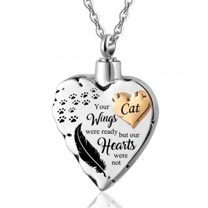 Unisex Your Angel Wings were Ready Our Hearts were Not Feather Keepsake Cremation Jewelry Ashes Urn Necklace Keepsake Pendant