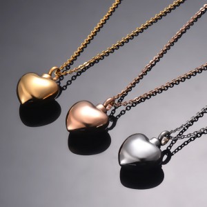 Stainless Steel Cremation Jewelry Cute Heart Cremation Urn Necklace for Ashes Holder Urn Pendant Necklace Keepsake Jewelry