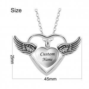 Cremation Urn Necklace Jewelry A Piece of My Heart Lives in Heaven Carved Keepsake Waterproof Memorial Pendant for Mom&Dad