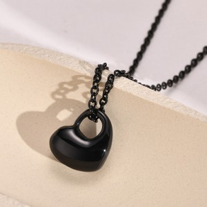 Stainless Steel Heart Urn Necklace for Ashes Cremation Jewelry Keepsake Waterproof Memoria Pendant of Loved Ones