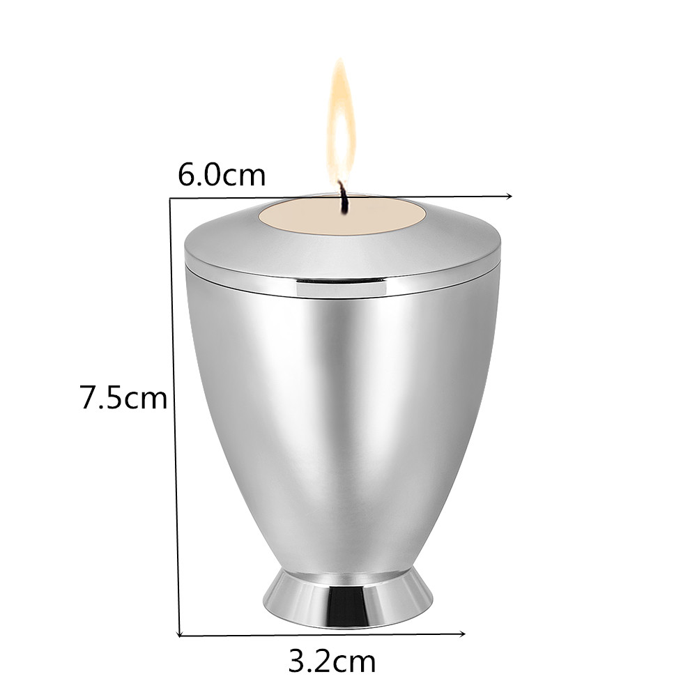 Stainless Steel Engraved Keepsake Cremation Candle Holder for Ashes Urn Funeral Casket for Memorial Urn