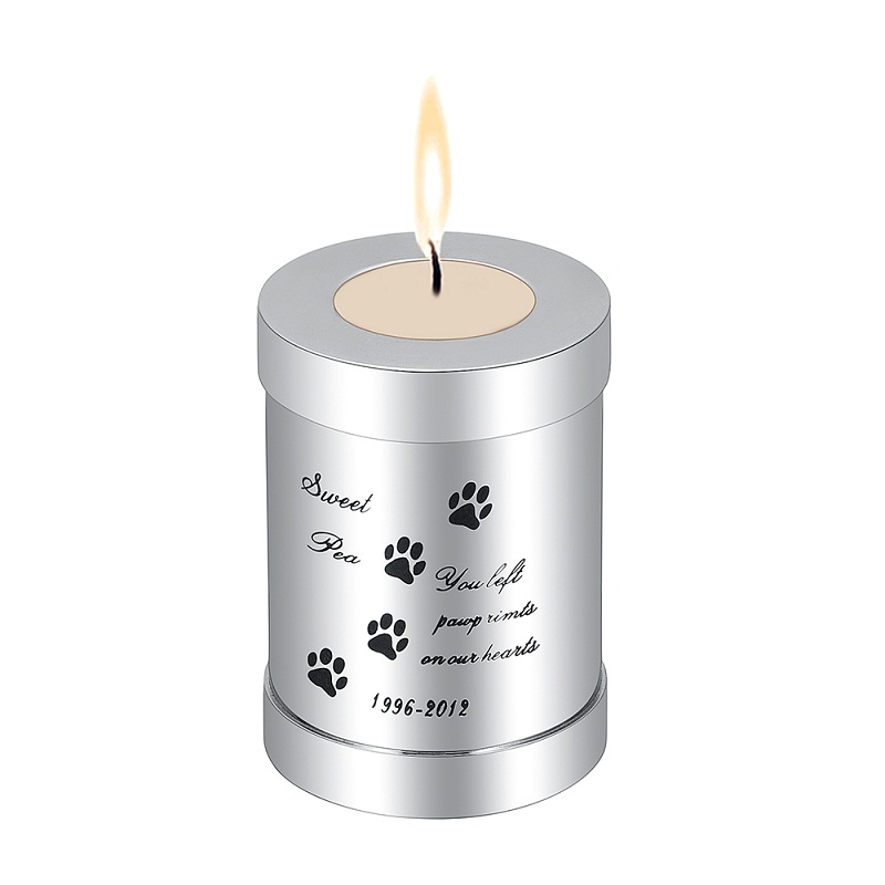 Cylinder Free Engrave Ashes Urn for Human Pet Memorial Candle Holder Cremation Jar