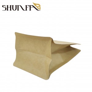 Stand up Pouches Coffee Bean Storage Brown Kraft Paper Bag with Valve