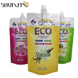 High Quality Detergent Packaging Pouch Deodorant Stand up Spout Plastic Bag