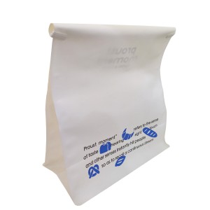 Custom Window Shape White Flat Bottom Bread Toast Food Tin Tie Bag