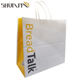 Wholesale Sopping Handbag Fashion Gift White Kraft Paper Carrier Bag