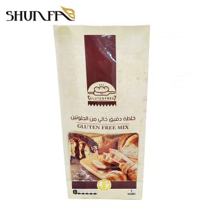 UV Process White Paper Custom Printing Square Bottom Packaging Bread Bag