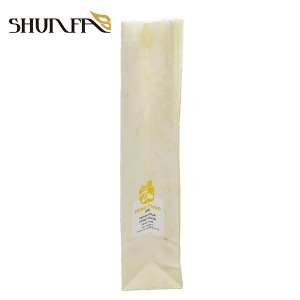 UV Process White Paper Custom Printing Square Bottom Packaging Bread Bag