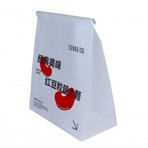 Flat Bottom Paper Packaging with Window Ormosia Bean Toast Bread Packing Bag