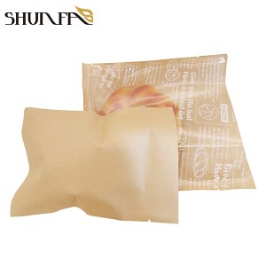 China Supplier Three-Side Sealing Pouches Bakery Food Bread Packing Oil-Proof Paper Bag