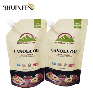 Sauce Packaging Spout Pouch Custom Canola Oil Packing Doypack Bag