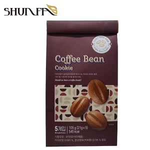 Custom UV Process Printing Coffee Bean Cookie Square Bottom Kraft Paper Bag