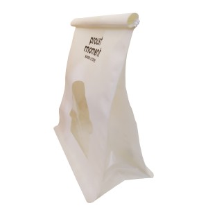 Custom Window Shape White Flat Bottom Bread Toast Food Tin Tie Bag