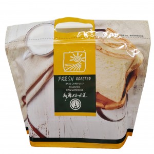 Wholesale Keep Fresh Bread Food Packaging Stand-up Zipper Bag with Handle