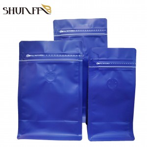 in Stock Flat Bottom Plastic Mylar Coffee Bean Tea Bags with Valve