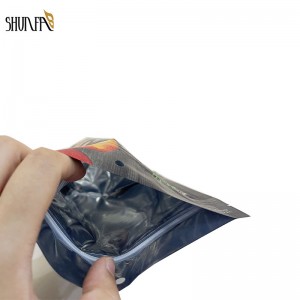 Customized Plastic Stand up Pouch Ziplock Bag for Snack Frost Blueberry