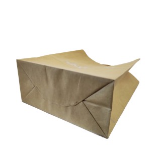 Custom Logo Hot Stamping Brown Kraft Paper Gift Shopping Tote Carrier Bag