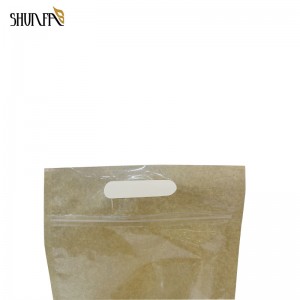 Nice Quality Portable Kraft Paper Snack Biscuits Bread Baking Packaging Bag