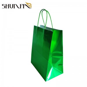 New Product Fashion Shopping Gift Carrier Square Bottom Kraft Paper Packaging Bag
