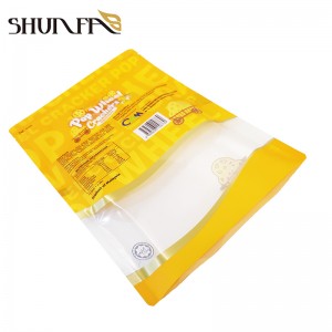 Crackers Food Packaging Pouch Three-Side Seal Transparent Window Plastic Packing Bag