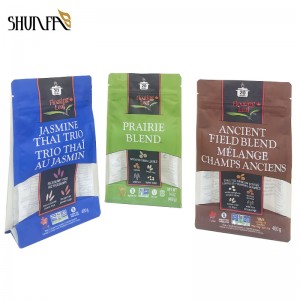 Customize Logo Flat Bottom Ziplock Packing Bag for Snack Biscuits