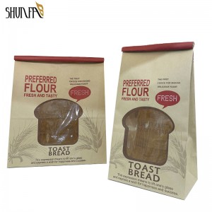 Factory Cheap Kraft Paper Packaging Toast Baking Bread Bag