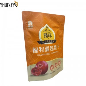 Custom Food Plastic Packaging Ziplock Pouches Stand up Pouch Packing Dried Cranberry