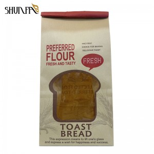 Factory Cheap Kraft Paper Packaging Toast Baking Bread Bag