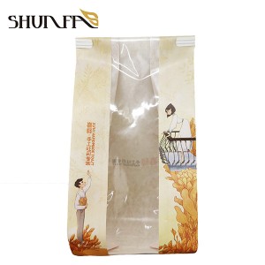Visible Bread Toast Baked Food Packaging with Window Tin Tie Paper Bag