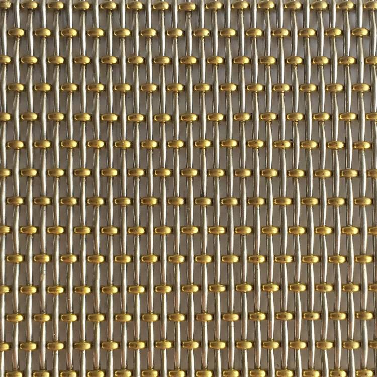 XY-1654 Brass Bead Decorative Woven Mesh for Screen&Space Partition (1)