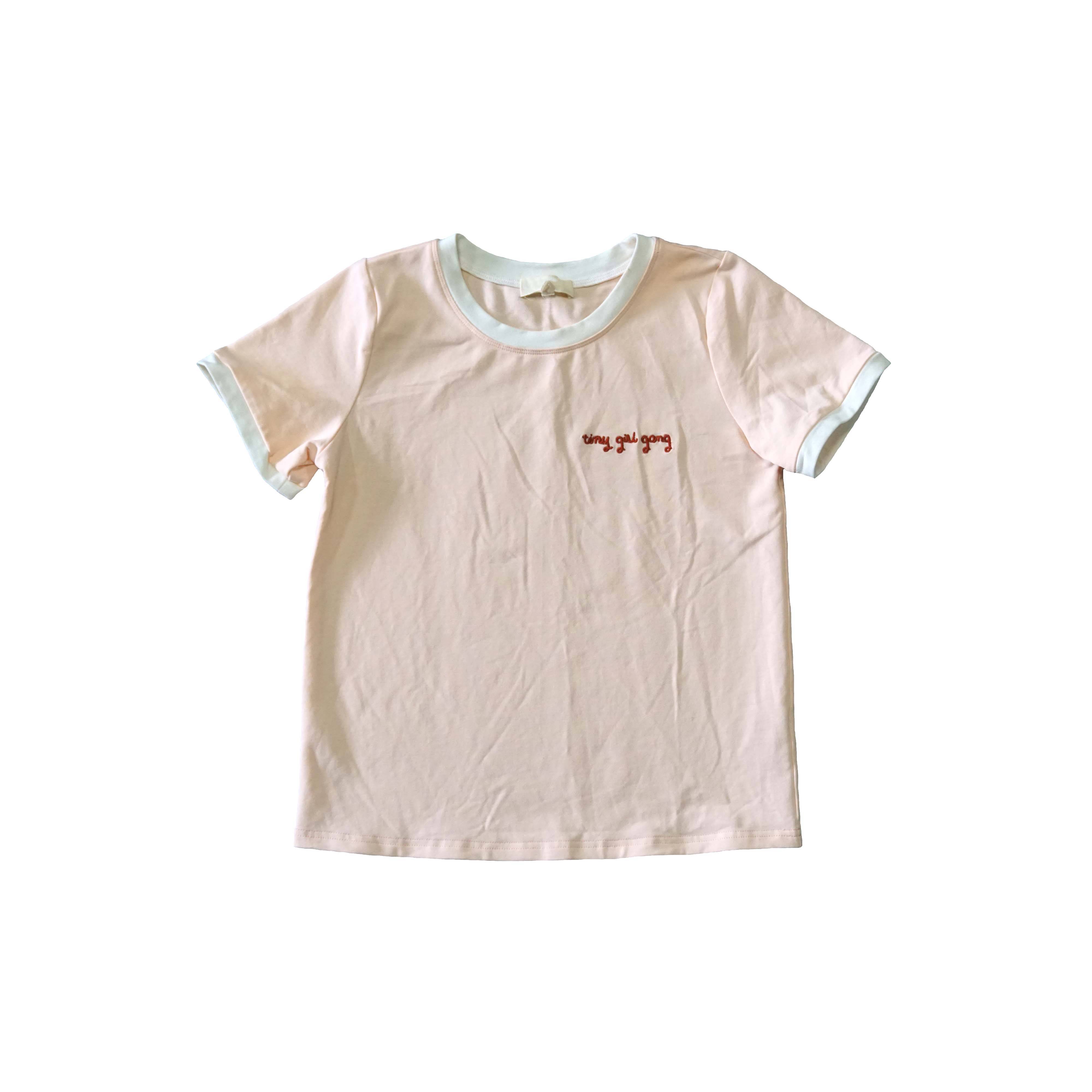 Adorable and innocent embroideried pink children’s T-shirt