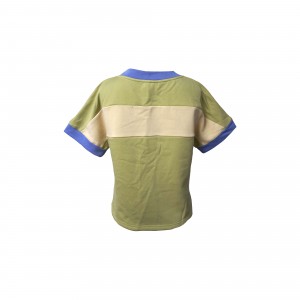 Round Neck Short-Sleeved Print Striped T-Shirt