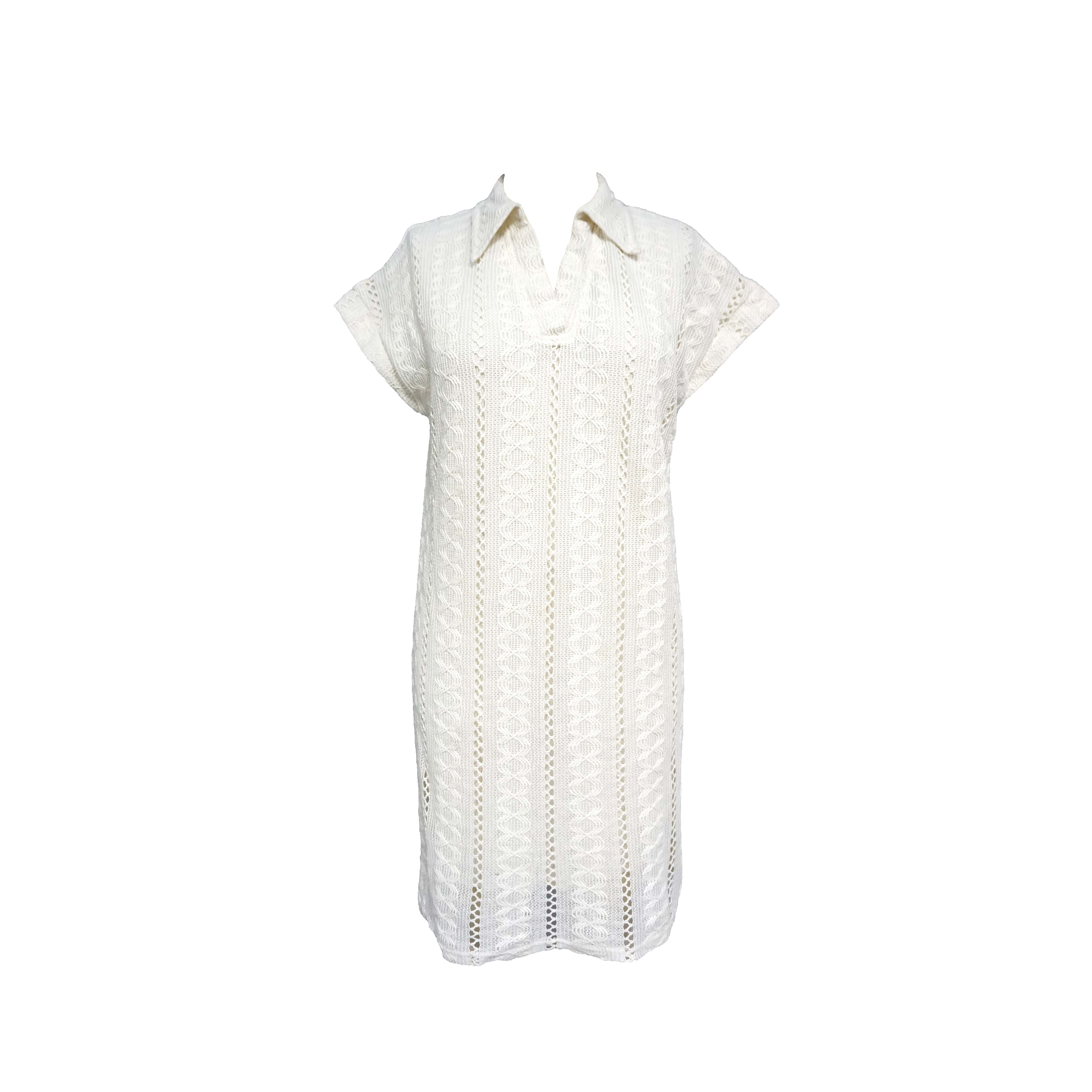 Knitted Shirt V-Neck Short-Sleeved Dress