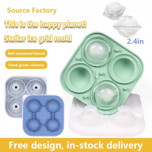4 cavity Fixed Star Ice Grid Mould ice cube tray ball maker silicone mold