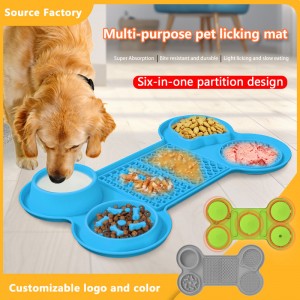 Bone shaped pet licking pad Dog Pet Bowls & Feeders Bowls