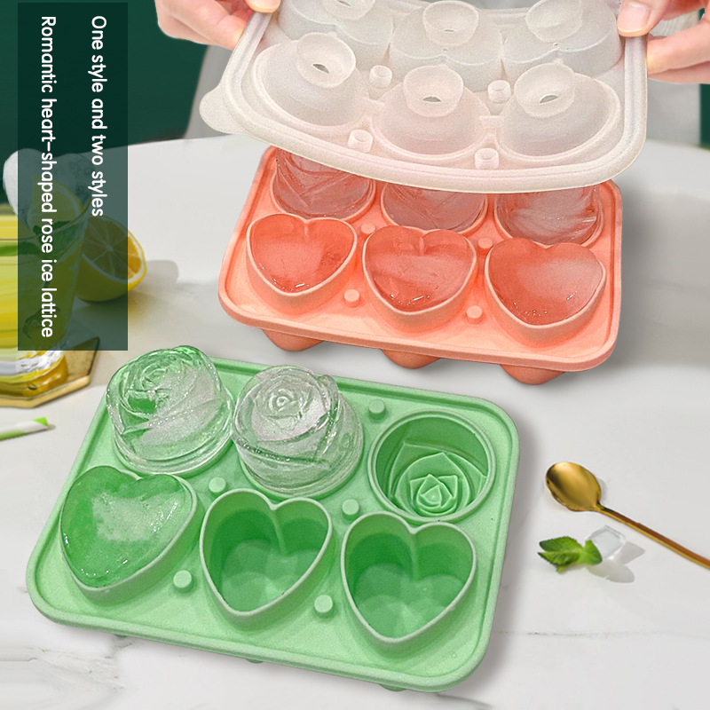 Silicone 6 cavity ice cube tray with lid Featured Image