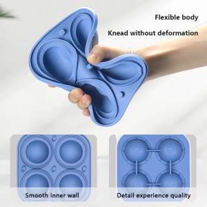 4 cavity Fixed Star Ice Grid Mould ice cube tray ball maker silicone mold