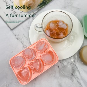 Silicone 6 cavity ice cube tray with lid