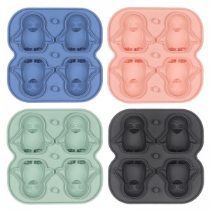 4 cavity penguin Ice Grid Mould ice cube tray ball maker silicone mold