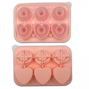 Silicone 6 cavity ice cube tray with lid