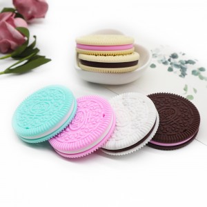 New arrival safe biscuit shape baby silicone teether