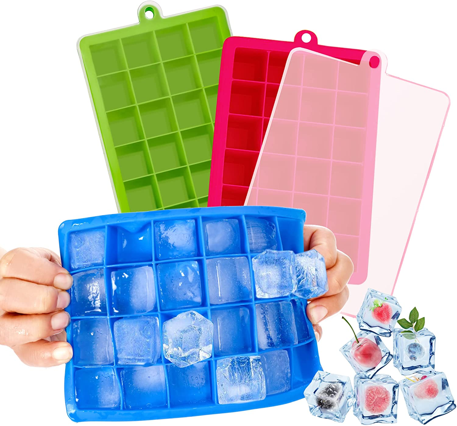 24 Cavity Silicone Ice Cube Tray with cover Featured Image