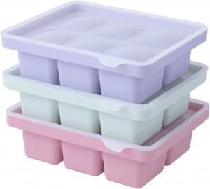 Easy-Release Silicone Ice Moulds with Removeable Lids