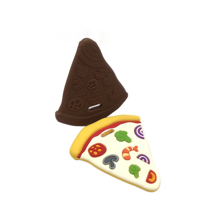 High Quality Pizza Shape Silicone Teether Baby Toy BPA Free Silicone Baby Teether Featured Image
