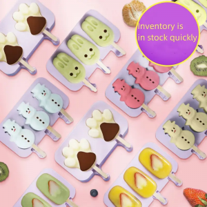 New Arrivals Silicone Ice Cream Maker Mold Popsicle Mold Ice Pop Mold Silicone With Lid Ice Mould Home kitchen tools