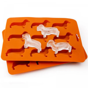 Custom Cute Dog Shape Non-toxic 9 Cavity Food Grade Silicone Ice Cube Tray Mold