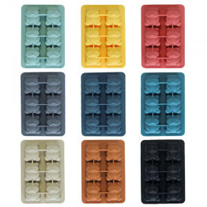 New Arrivals BPA Free Easy Release 6 Cavity Silicone Panda Shaped 3D Ice Maker Mold Ice Cube Trays with Lid