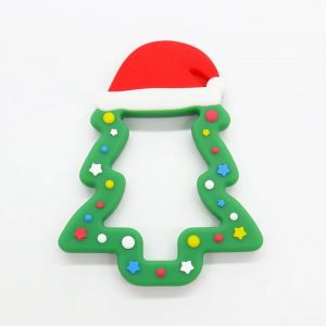 BPA Free Organic Sensory Chew Xmas Tree Christmas Teething Toys Baby Teether